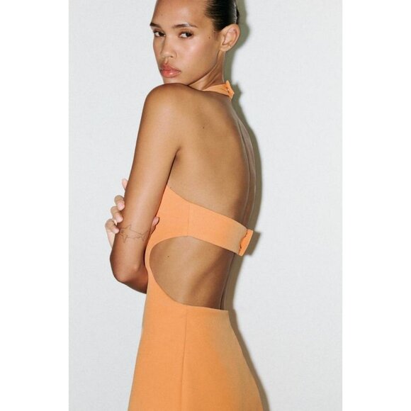 ZARA HALTER CUT-OUT MINI DRESS - Picture 7 of 9